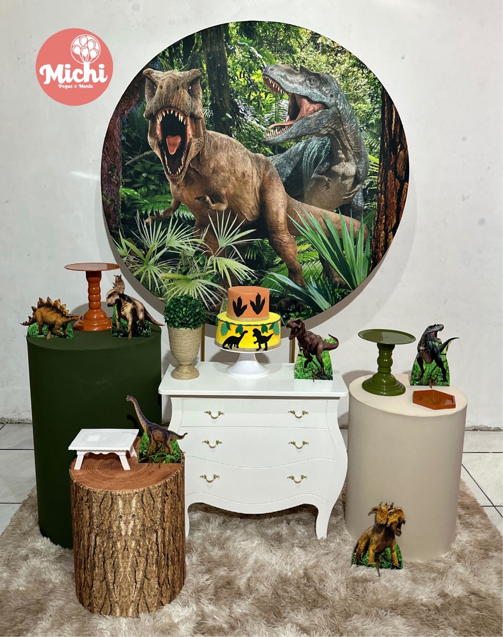 Kit 2 Dinossauro  - Michi Pegue e Monte