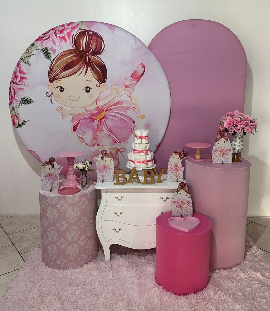 Kit 3 Bailarina Chá de Bebe Menina - Michi Pegue e Monte