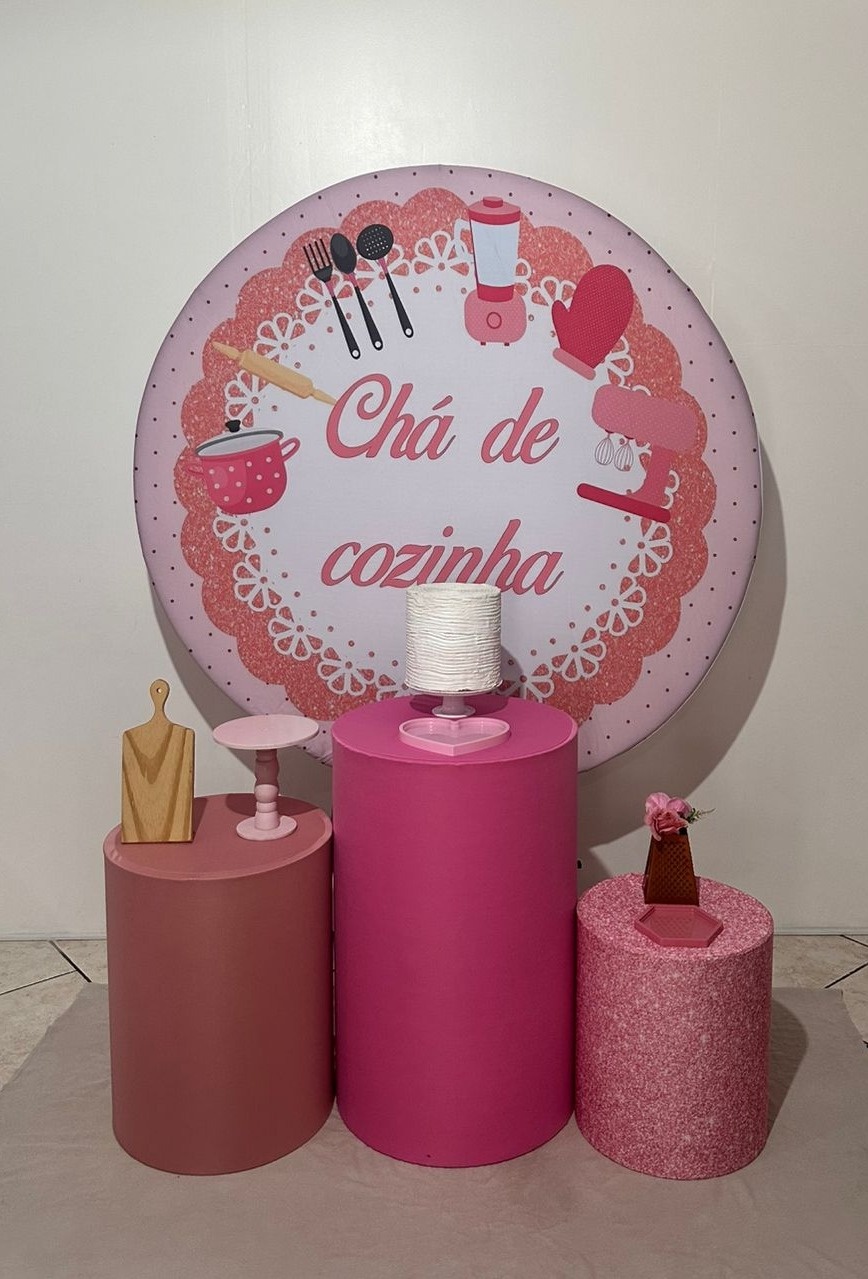 Kit 1 Chá de Cozinha Rosa - Michi Pegue e Monte
