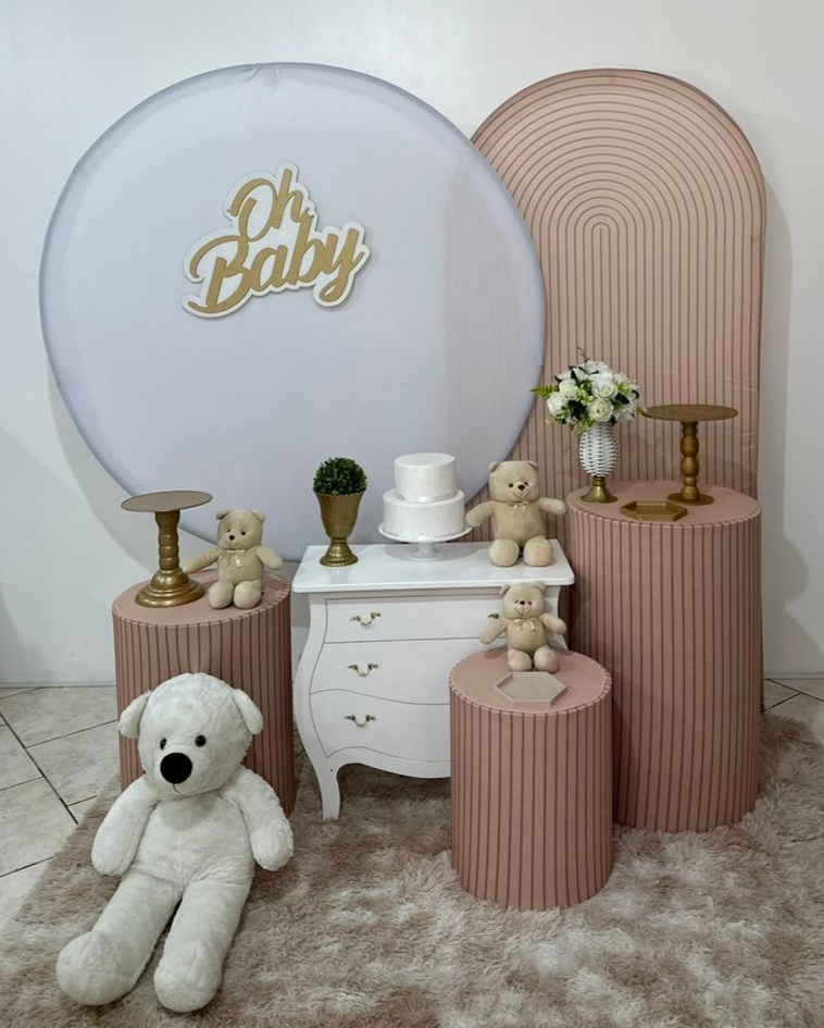 Kit 3 Oh Baby Ripado Bege  - Michi Pegue e Monte