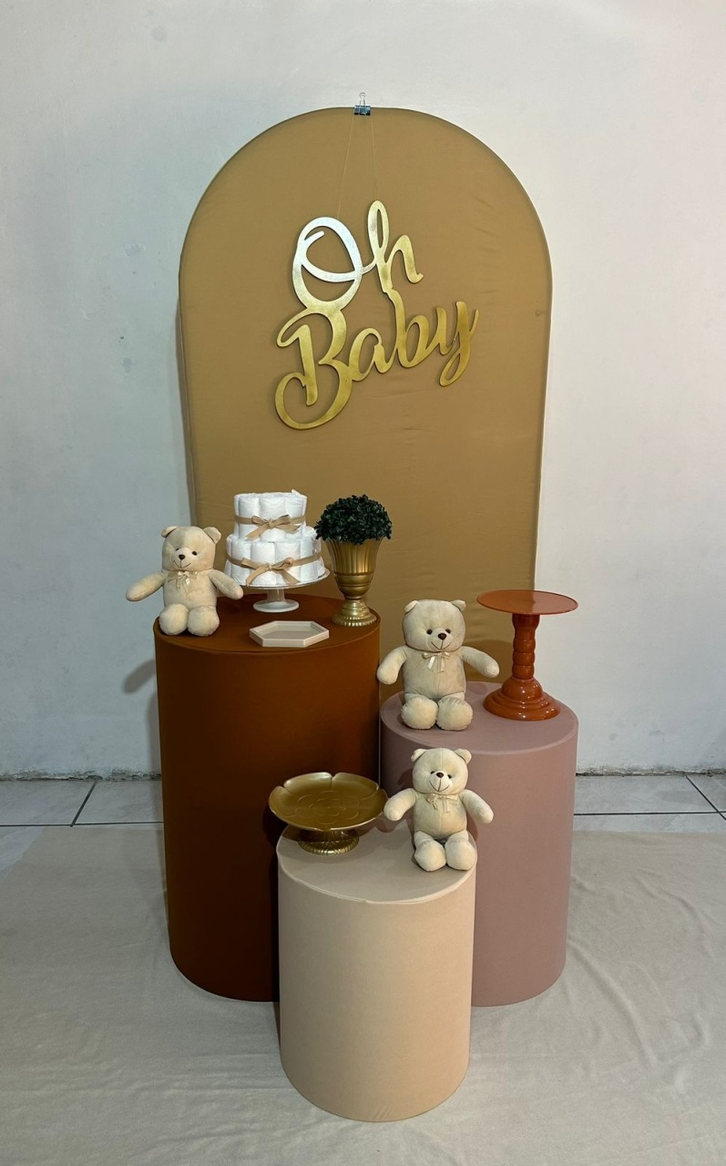 Kit Painel Romano Bege E Marrom Oh Baby - Michi Pegue e Monte
