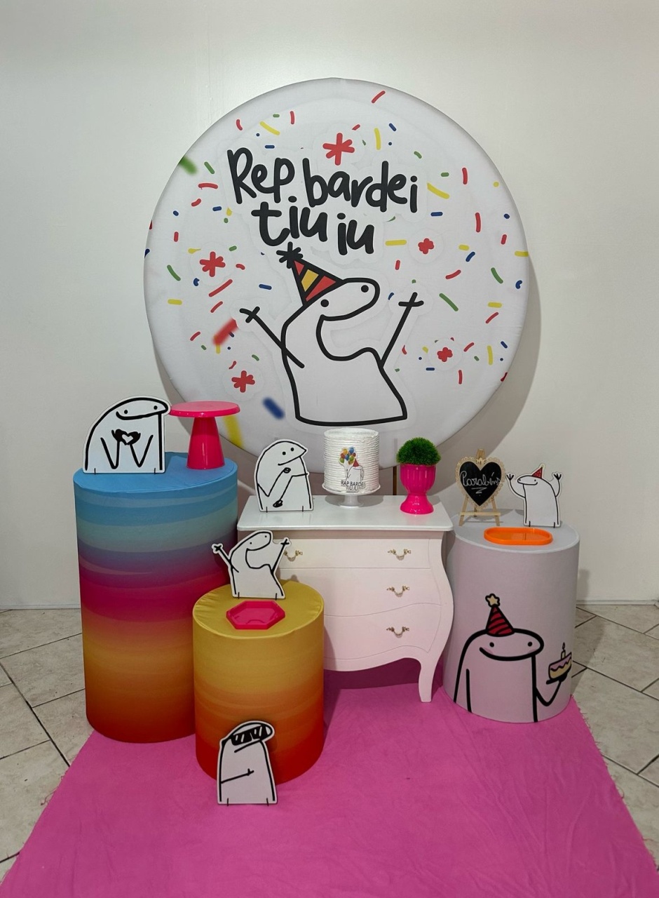 Kit 2 Flork Meme Pink Laranja - Michi Pegue e Monte
