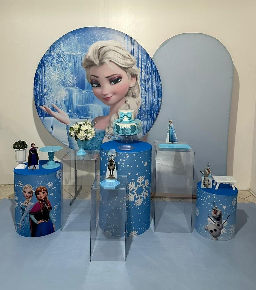 Kit 4 Frozen Com Mesas Acrilícas - Michi Pegue e Monte