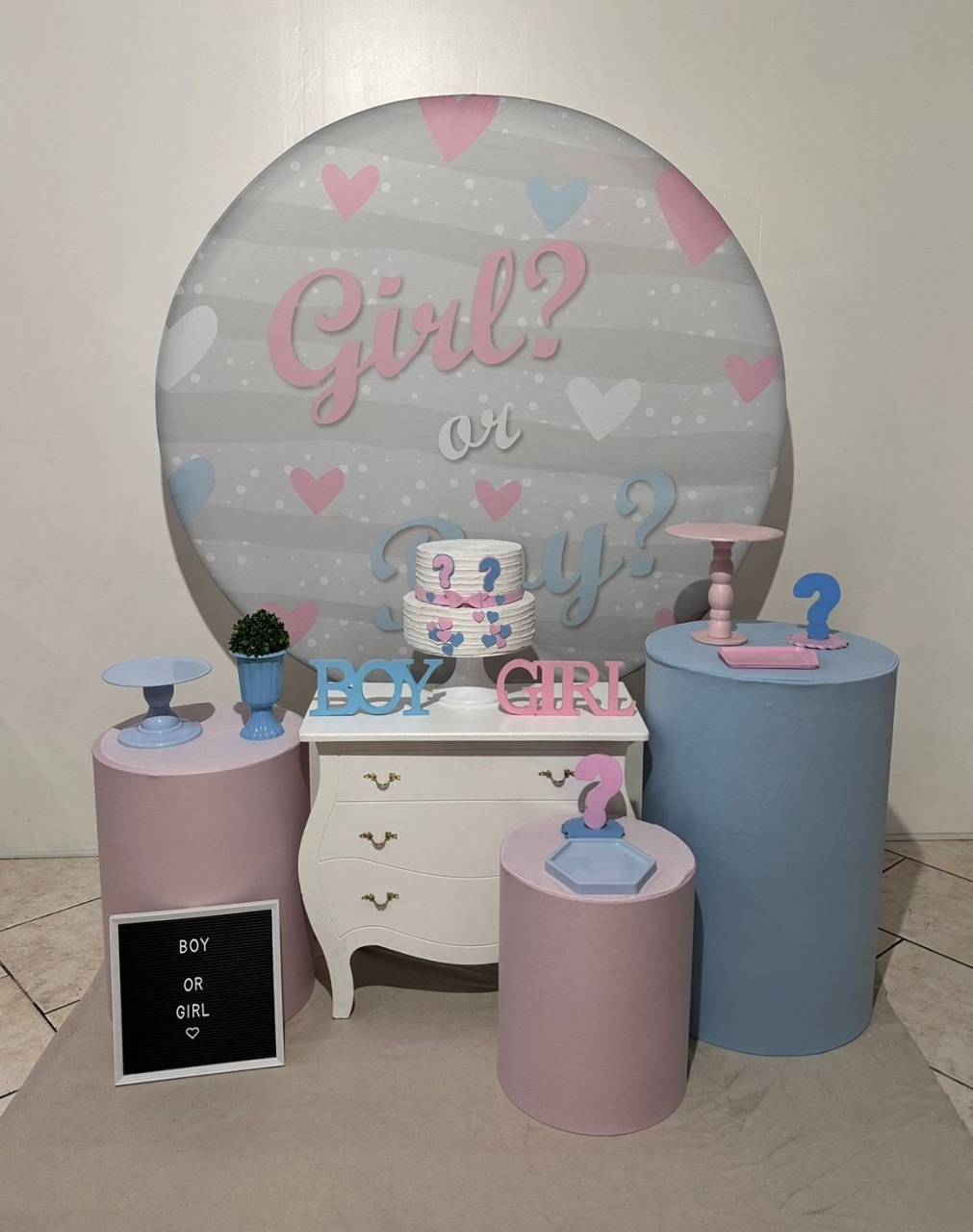 Kit 2 Chá Revelação Azul E Rosa   - Michi Pegue e Monte