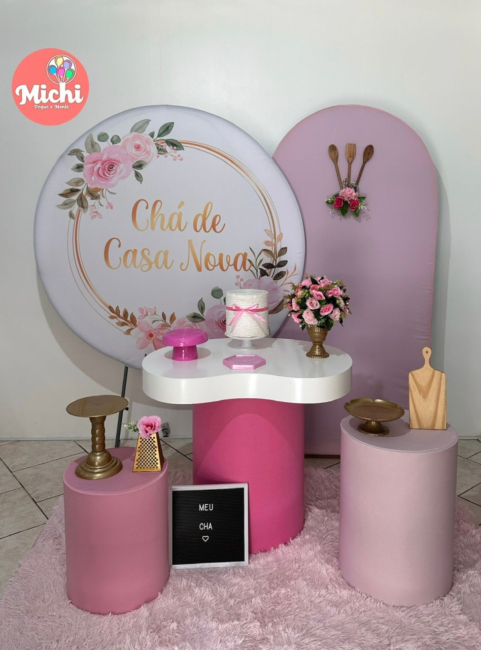Kit 4 Rosa E Branco Chá de Casa Nova Mesa Ôrganica - Michi Pegue e Monte
