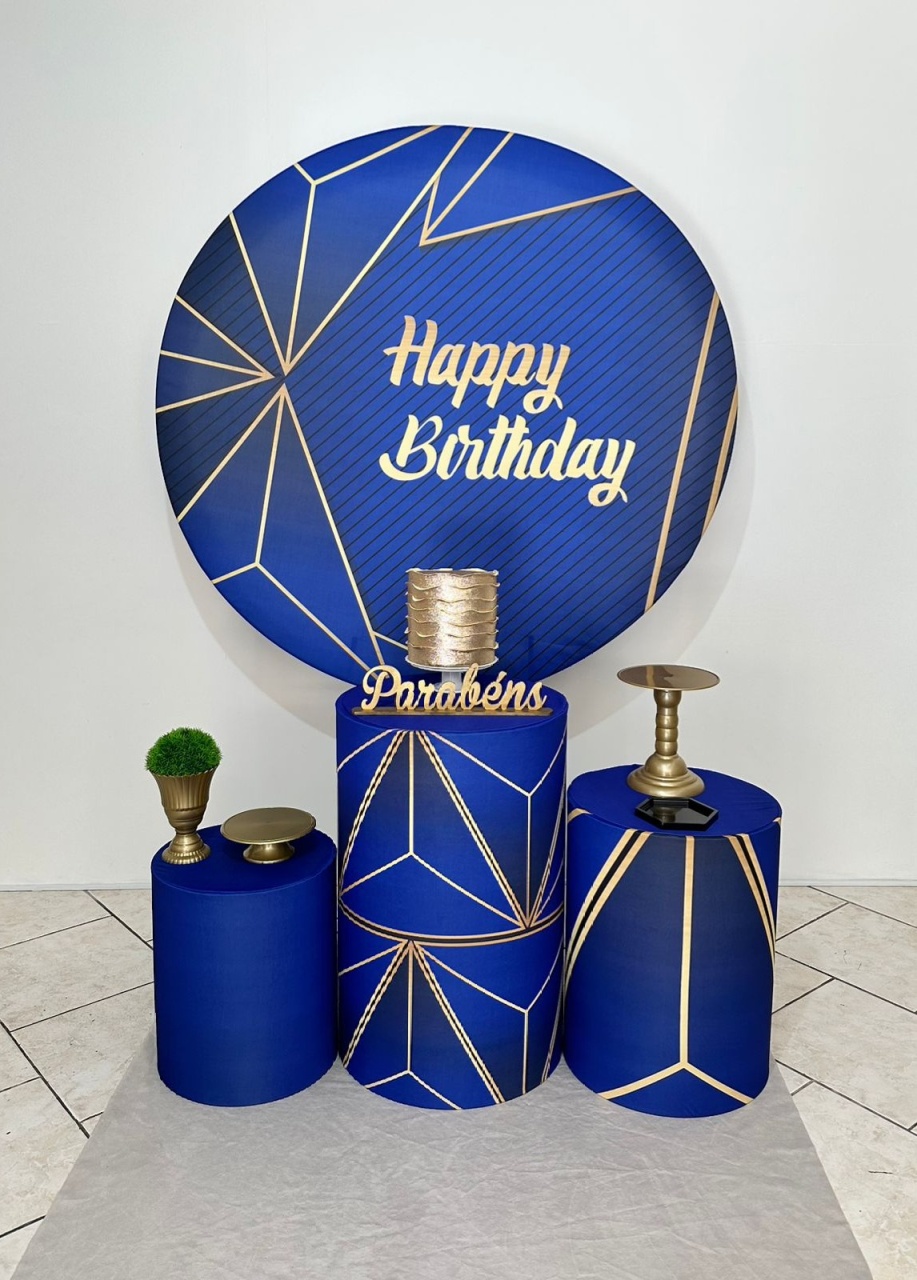 Kit 1 Azul Happy Birthday - Michi Pegue e Monte