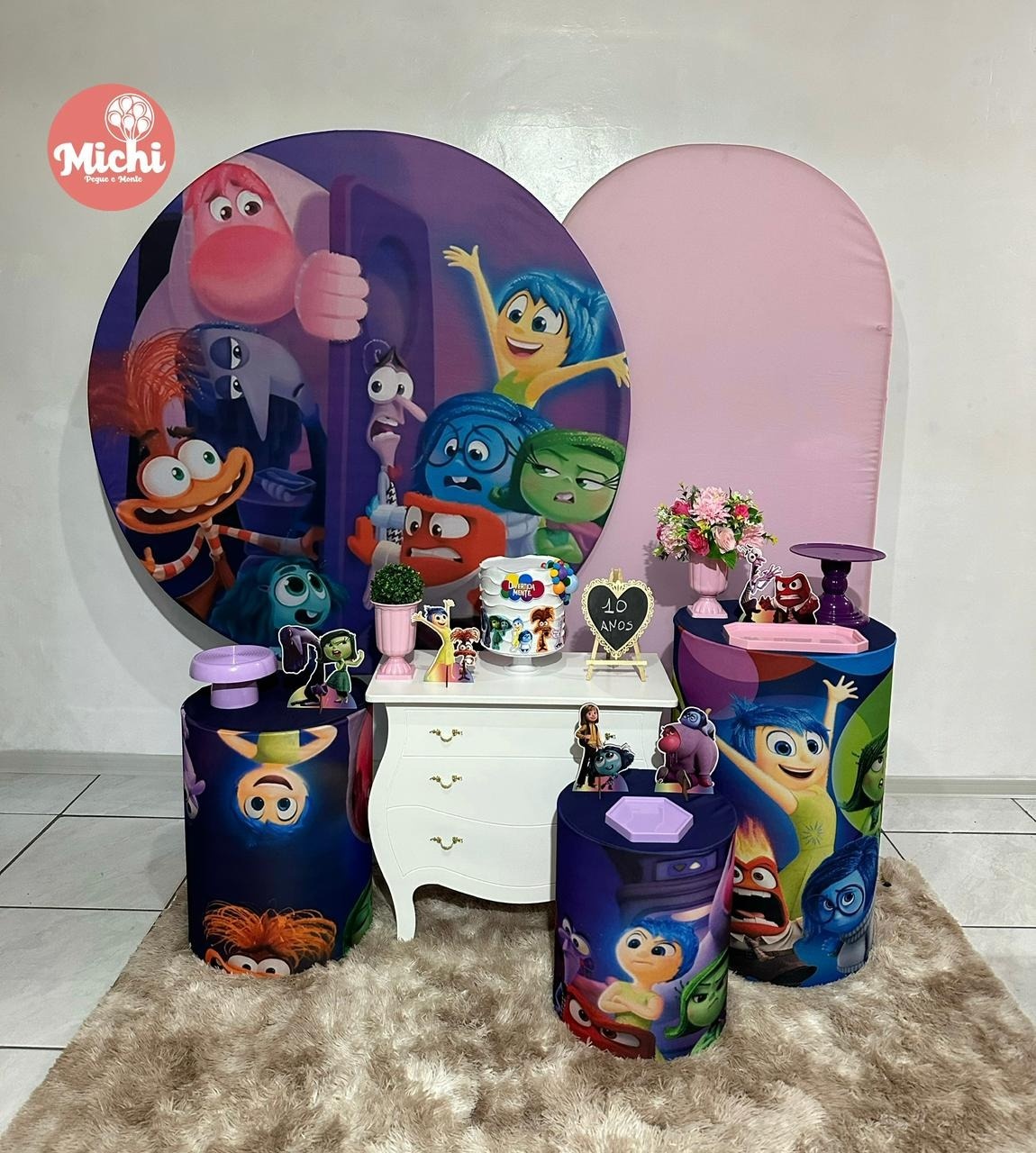 Kit 3 Divertida Mente 2 Menina  - Michi Pegue e Monte