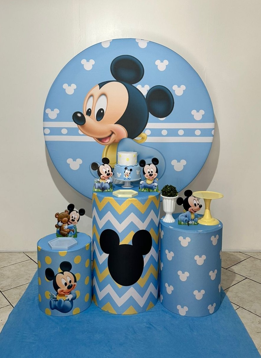 Kit 1 Mickey Baby Azul  - Michi Pegue e Monte
