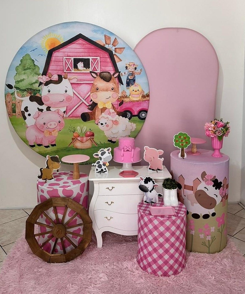 Kit 3 Fazendinha Rosa 02 - Michi Pegue e Monte