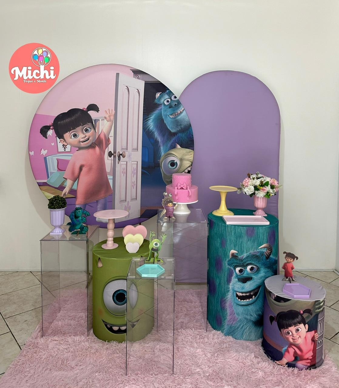 Kit 4 Monstros Sa Com Mesas Acrilícas - Michi Pegue e Monte