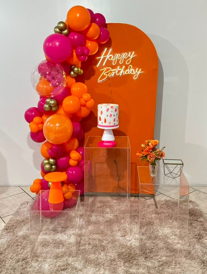Kit Laranja E Pink Trio de Acrilico - Michi Pegue e Monte
