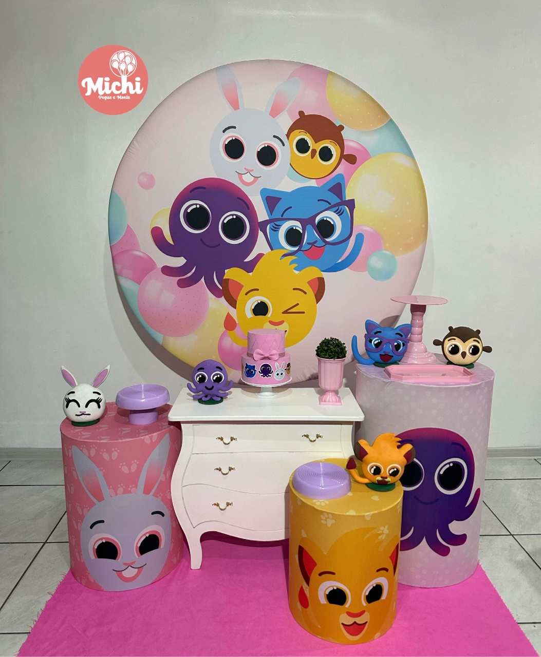 Kit 2 Bolofofos Menina  - Michi Pegue e Monte