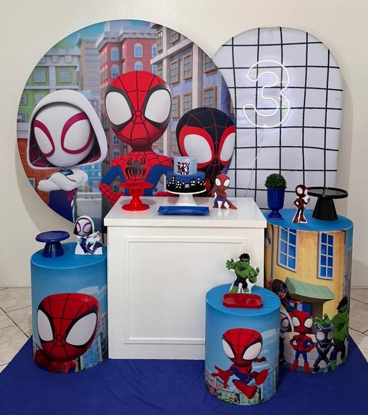 Kit 4 Spider E Seus Amigos Painel Quadriculado - Michi Pegue e Monte