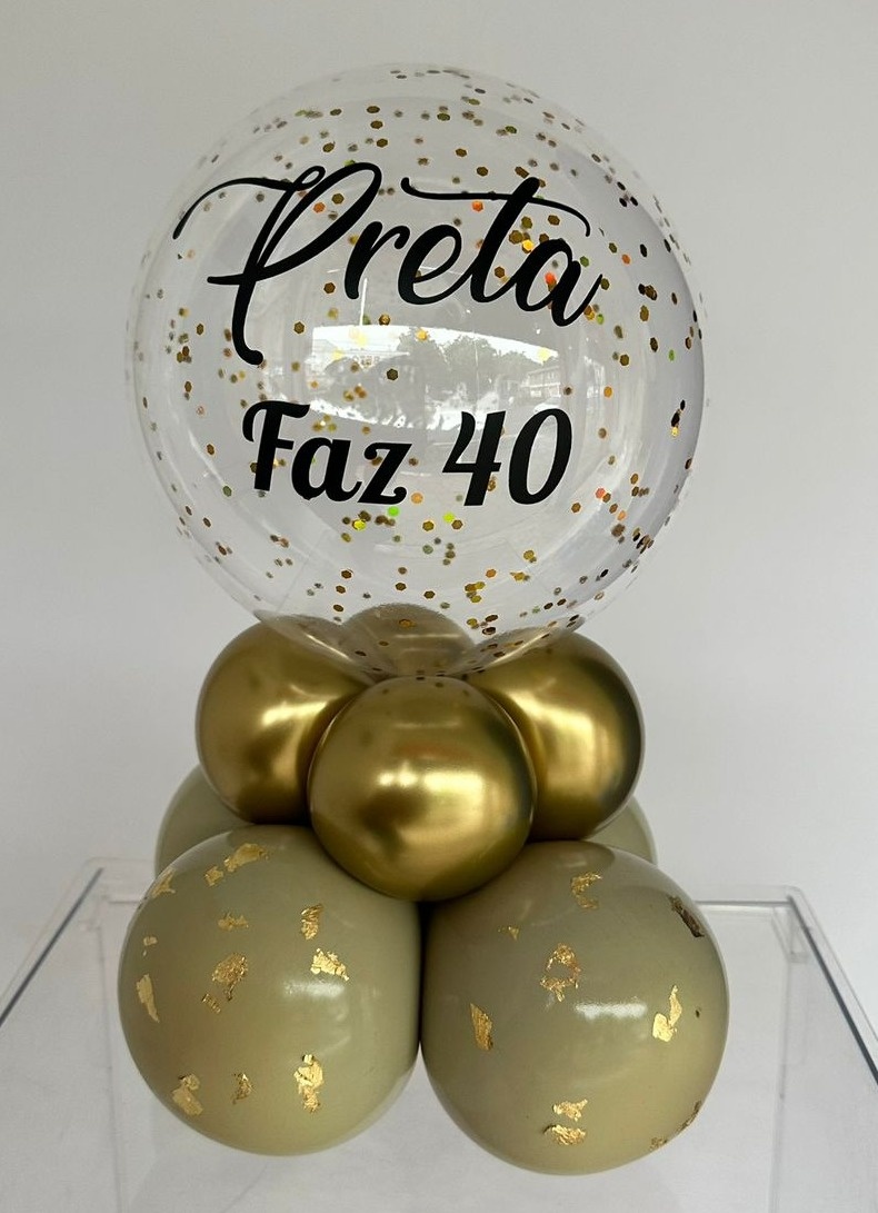 Balão Personalizado 9 Com Cromado - Michi Pegue e Monte