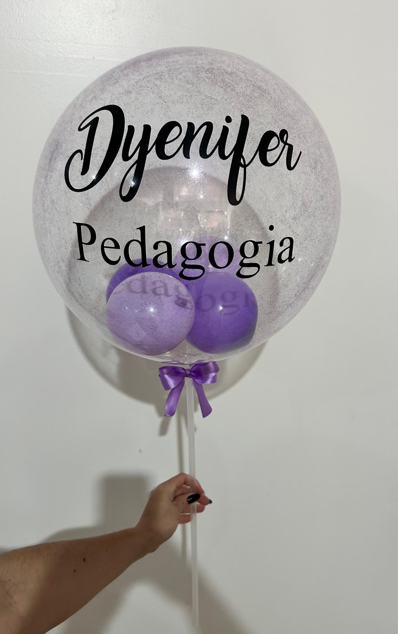 Balão Personalizado Vareta 18  - Michi Pegue e Monte