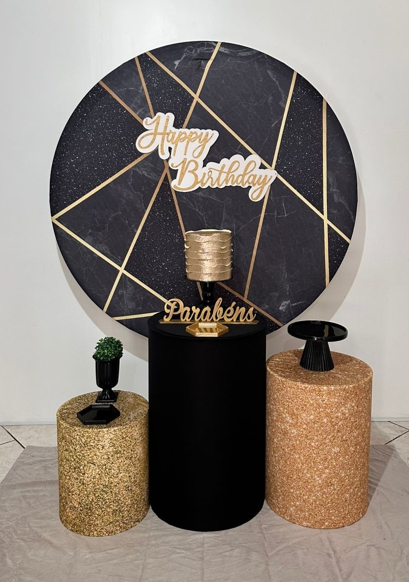 Kit 1 Geométrico Dourado E Preto - Michi Pegue e Monte
