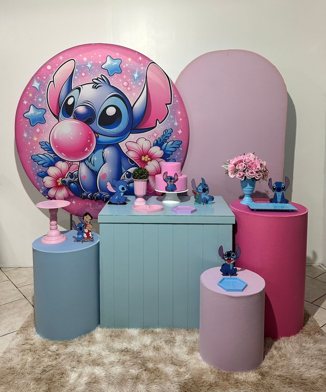 Kit 4 Stitch Painel Pink - Michi Pegue e Monte