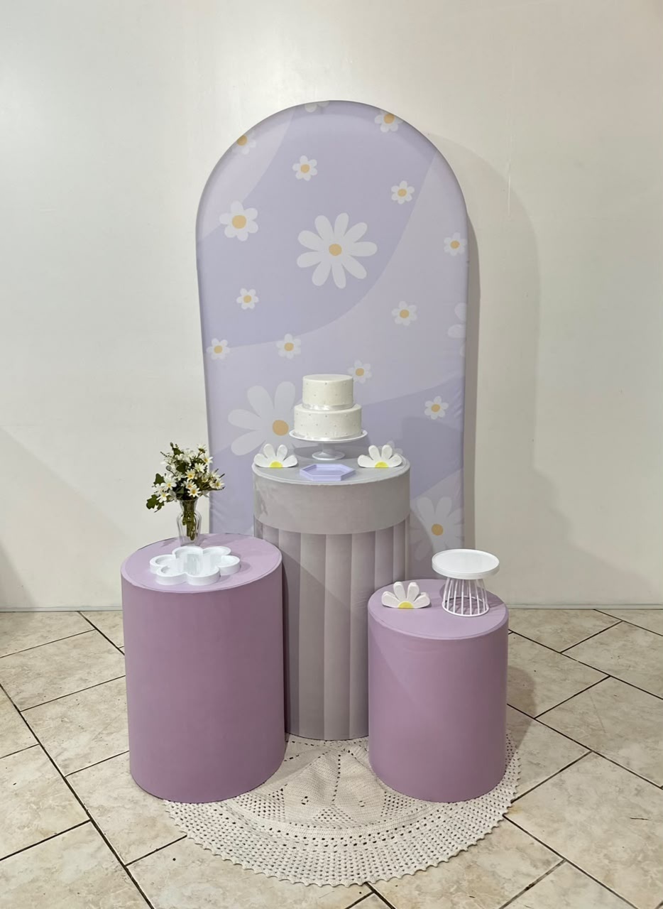 Kit Margarida Lilas Com Cilindro - Michi Pegue e Monte