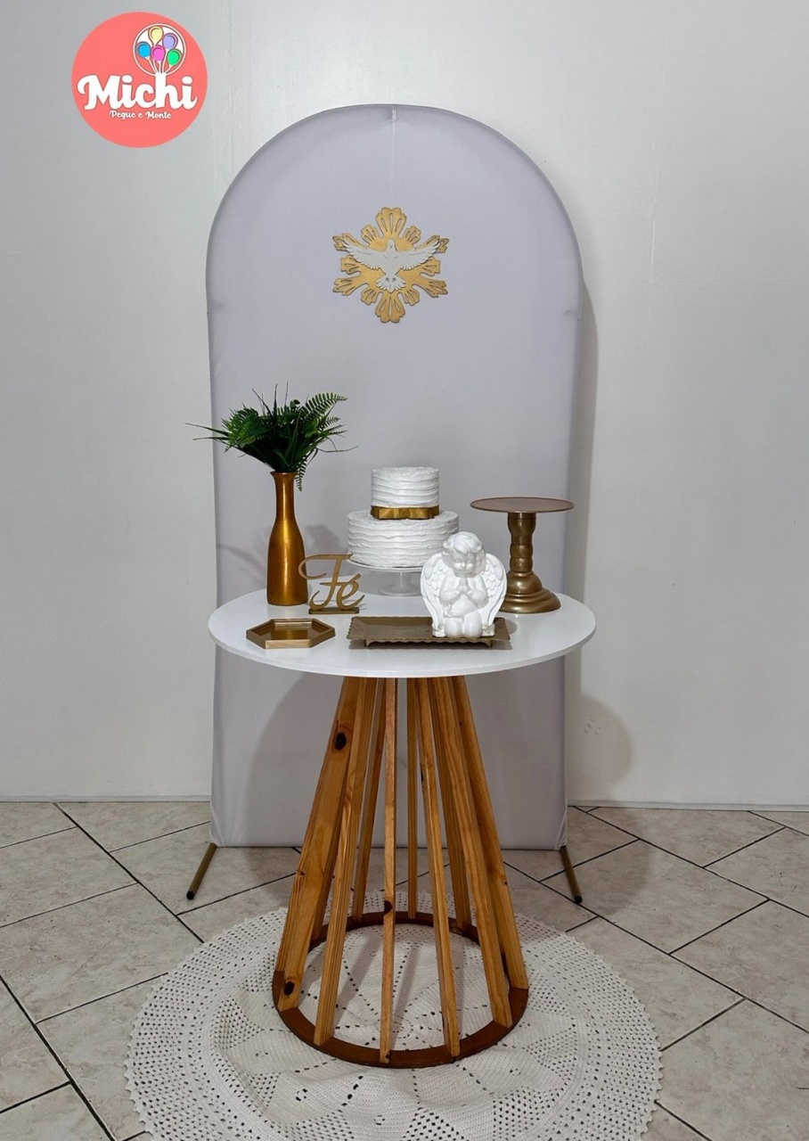 Kit Compacto Batizado Com Mesa Redonda - Michi Pegue e Monte