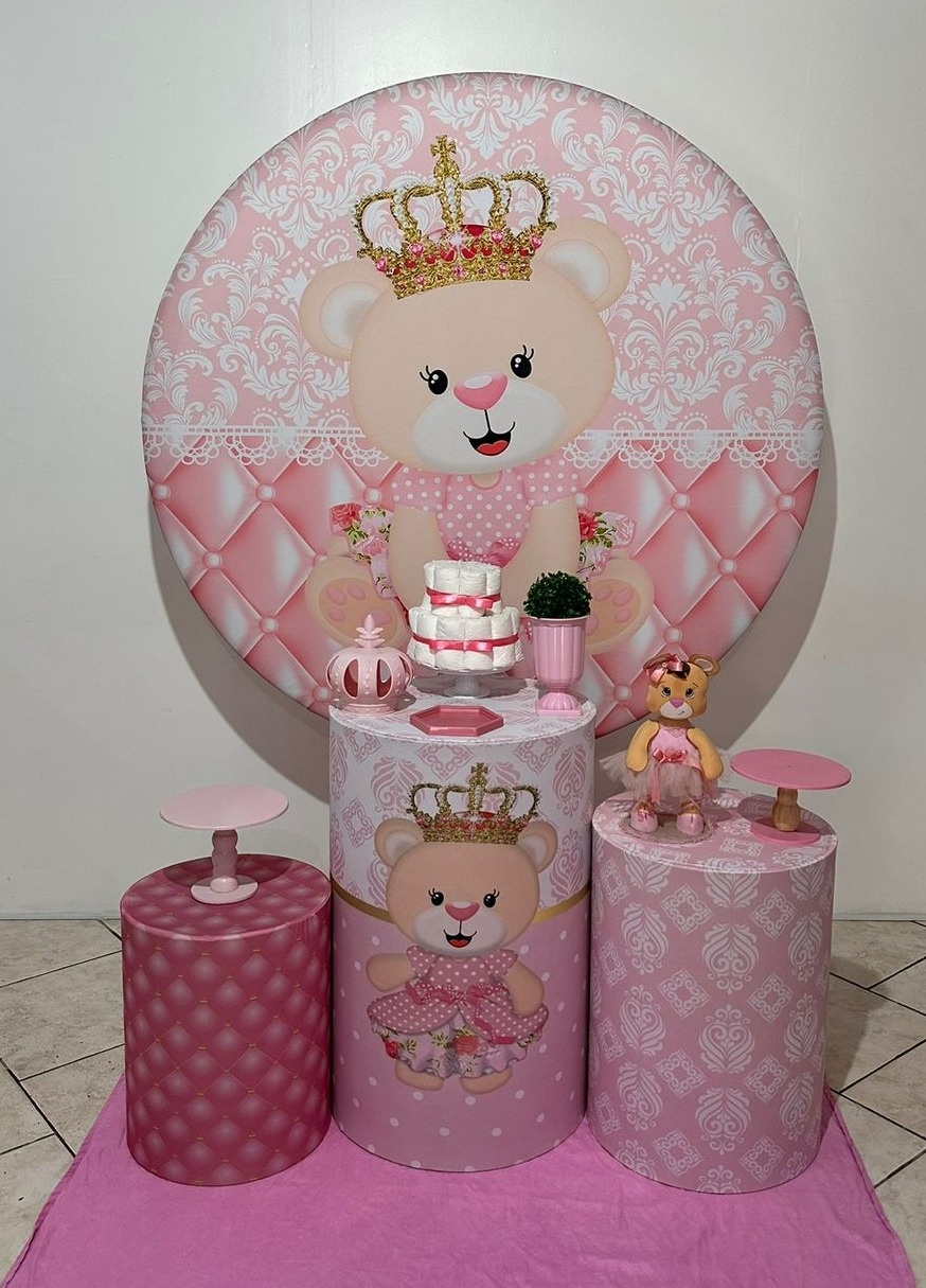 Kit 1 Ursinha Princesa Capas Estampadas - Michi Pegue e Monte