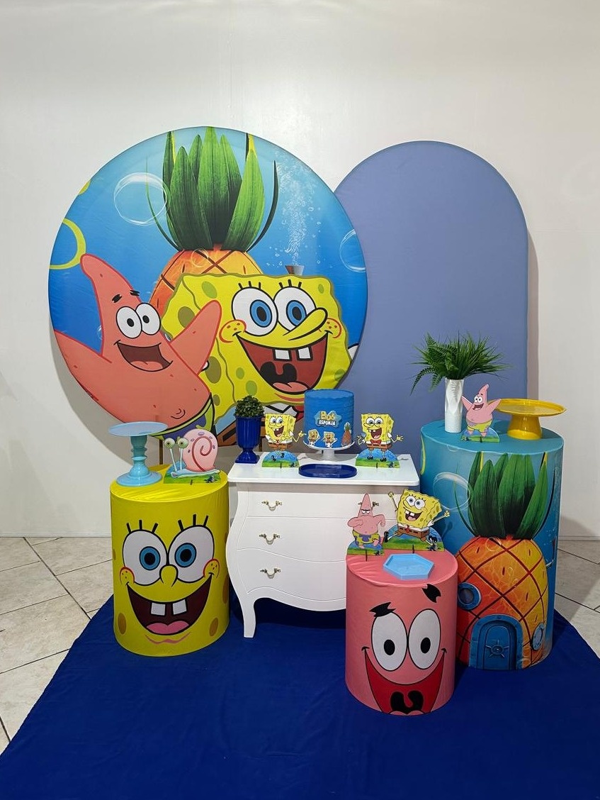 Kit 3 Bob Esponja Menino Capas Estampada - Michi Pegue e Monte