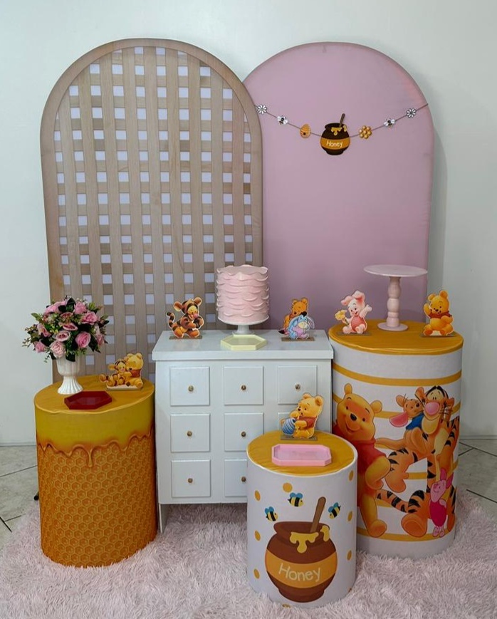 Kit Encanto Ursinho Pooh Rosa - Michi Pegue e Monte