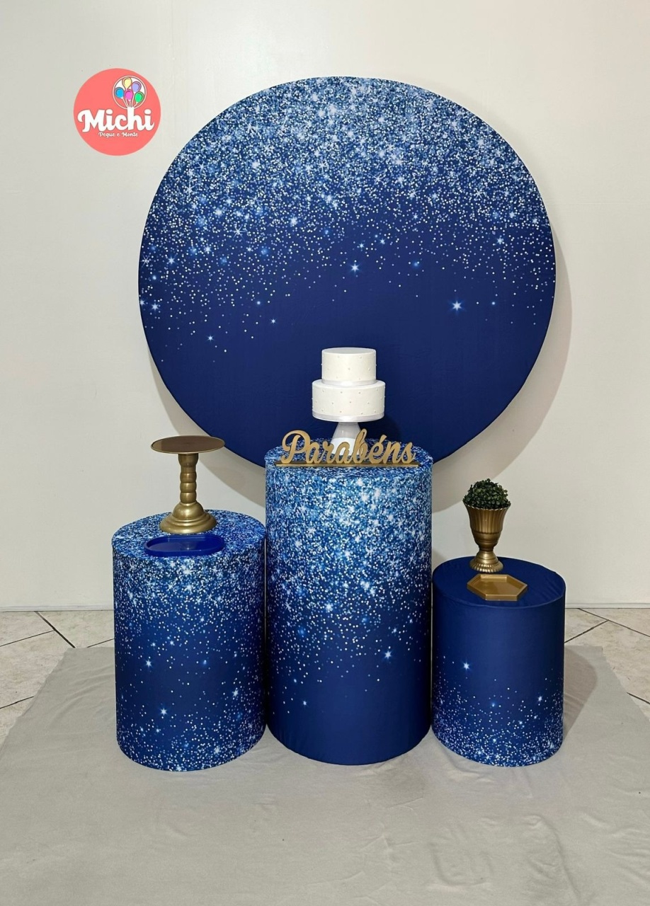 Kit 1 Azul Gliter - Michi Pegue e Monte