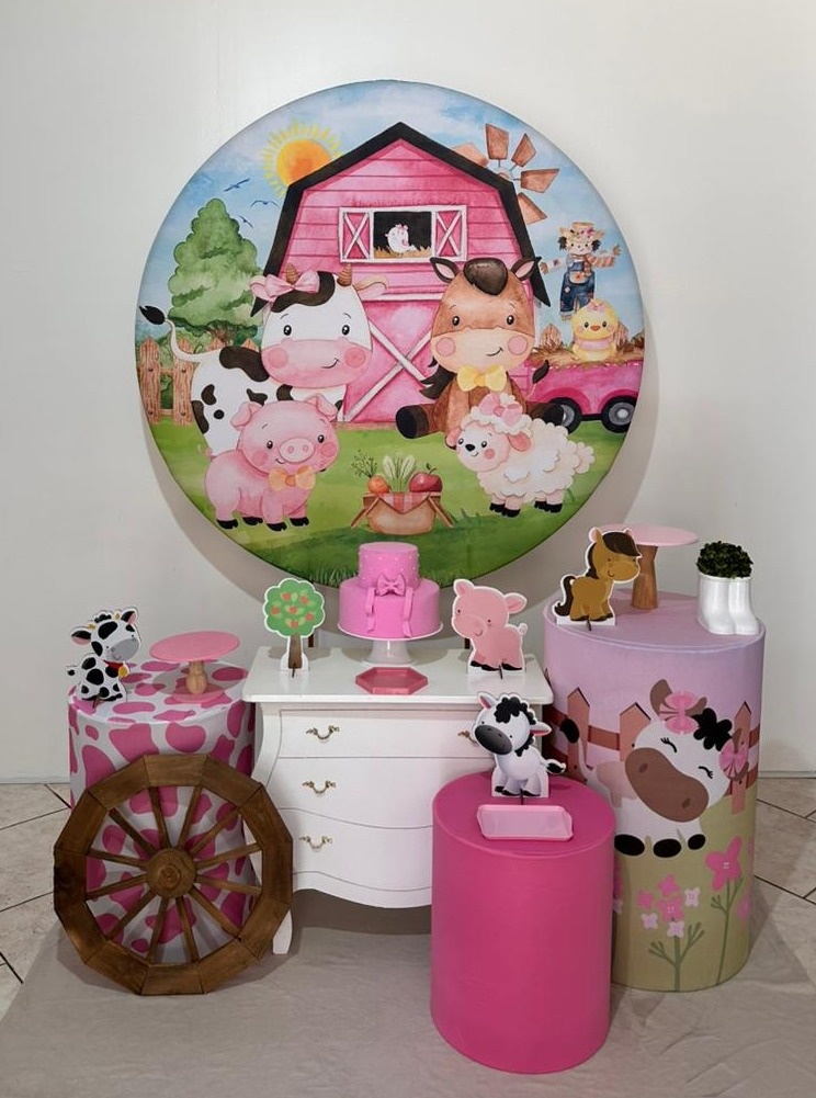Kit 2 Fazendinha Rosa 02 - Michi Pegue e Monte
