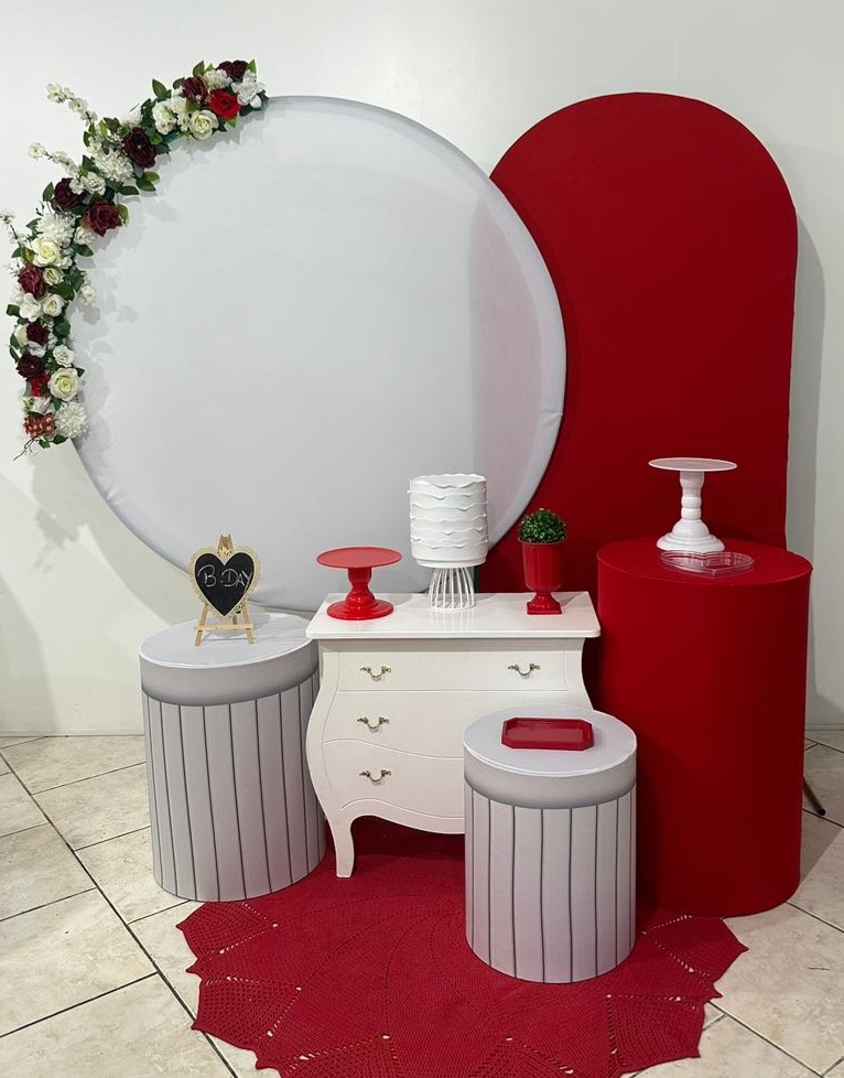 Kit 3 Vermelho E Branco - Michi Pegue e Monte