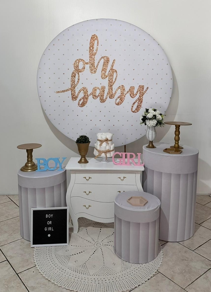 Kit 2 Oh Baby Branco Chã Revelção - Michi Pegue e Monte