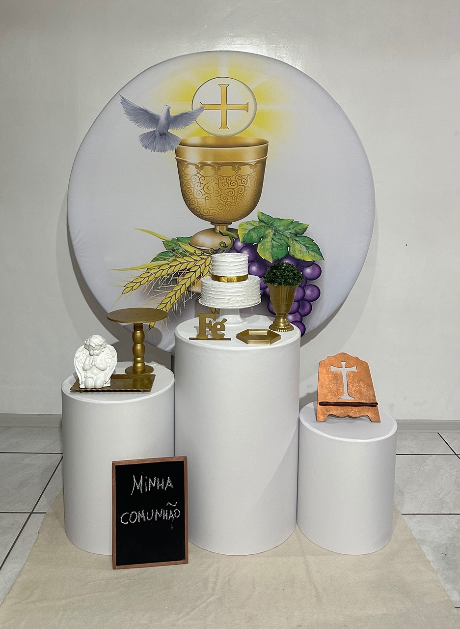 Kit 1 Comunhão Branco  - Michi Pegue e Monte