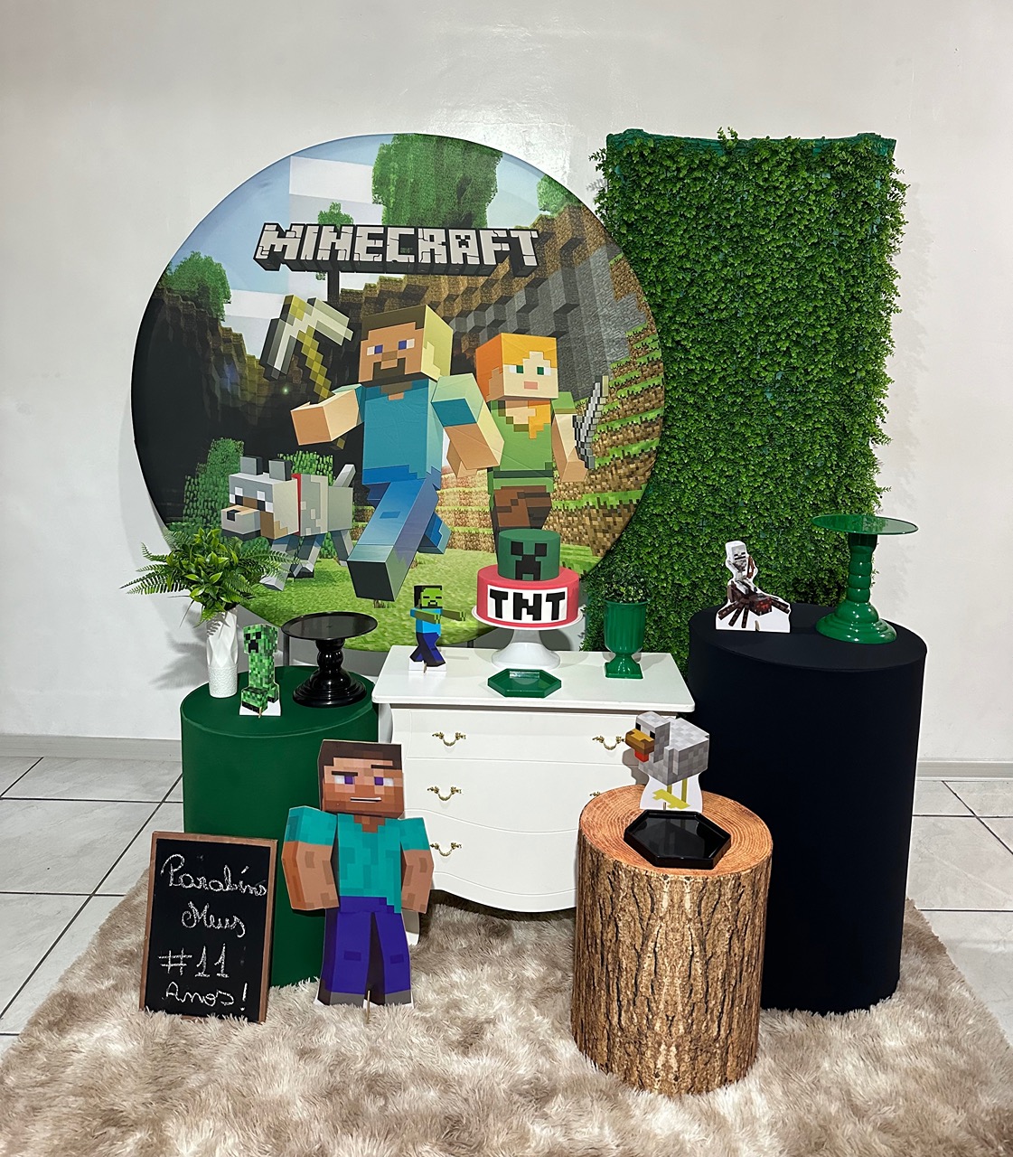 Kit 3 Minecraft Muro Verde - Michi Pegue e Monte