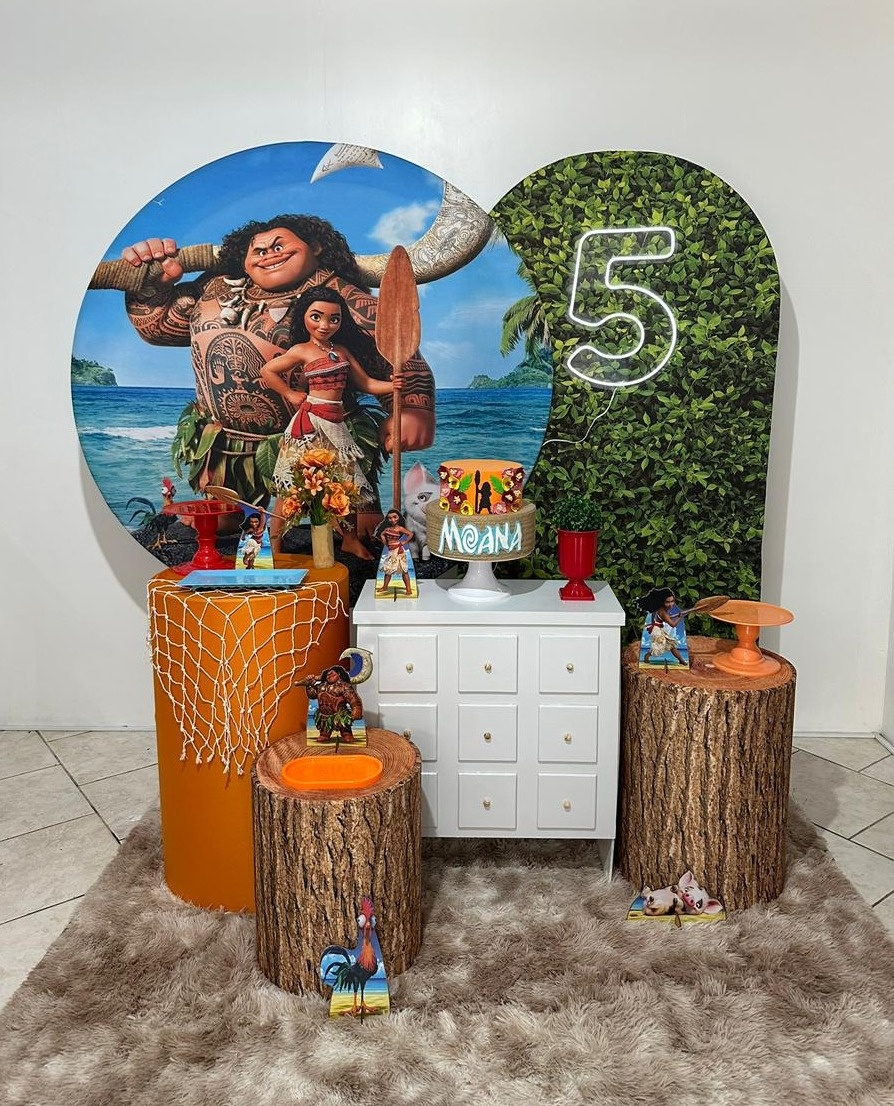 Kit 3 Moana Com Paínel Lateral Verde - Michi Pegue e Monte