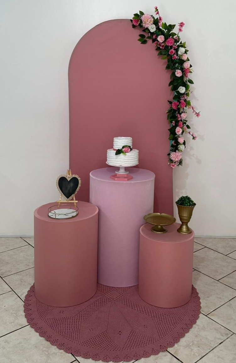 Kit Trio de Cilindro Rose Flor - Michi Pegue e Monte