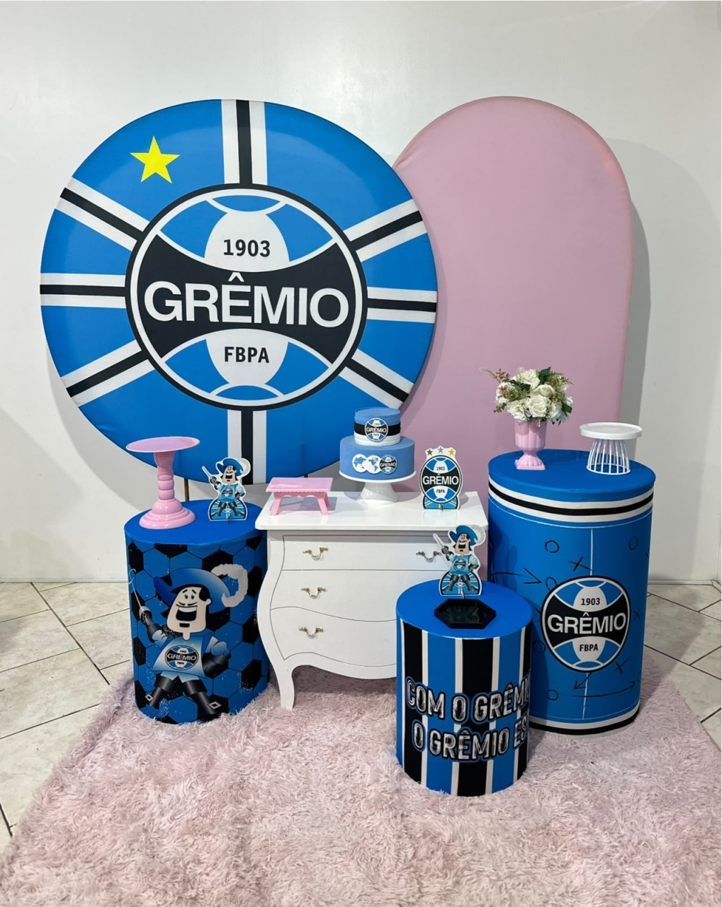 Kit 3 Grêmio Rosa - Michi Pegue e Monte