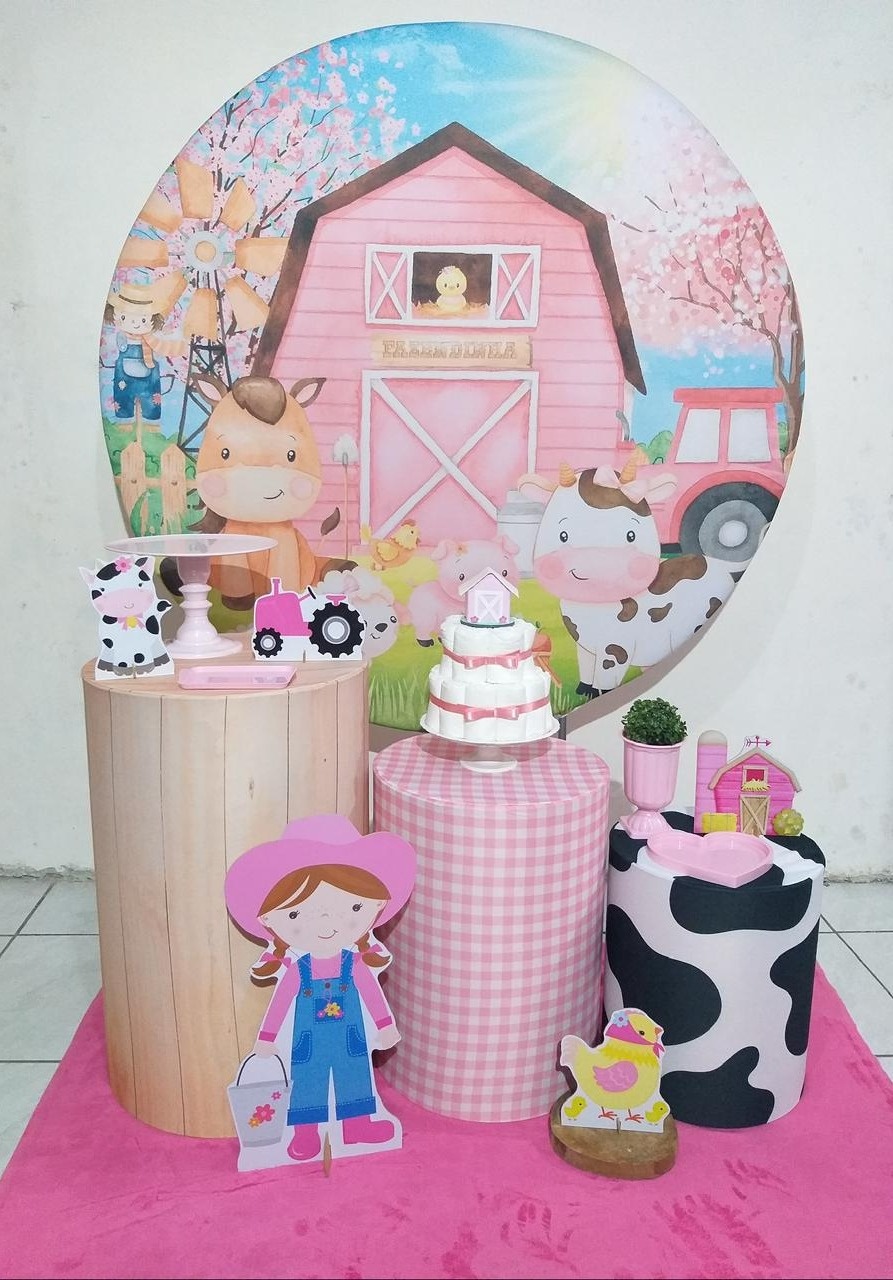 Kit 1 Chá de Bebe Fazendinha - Michi Pegue e Monte