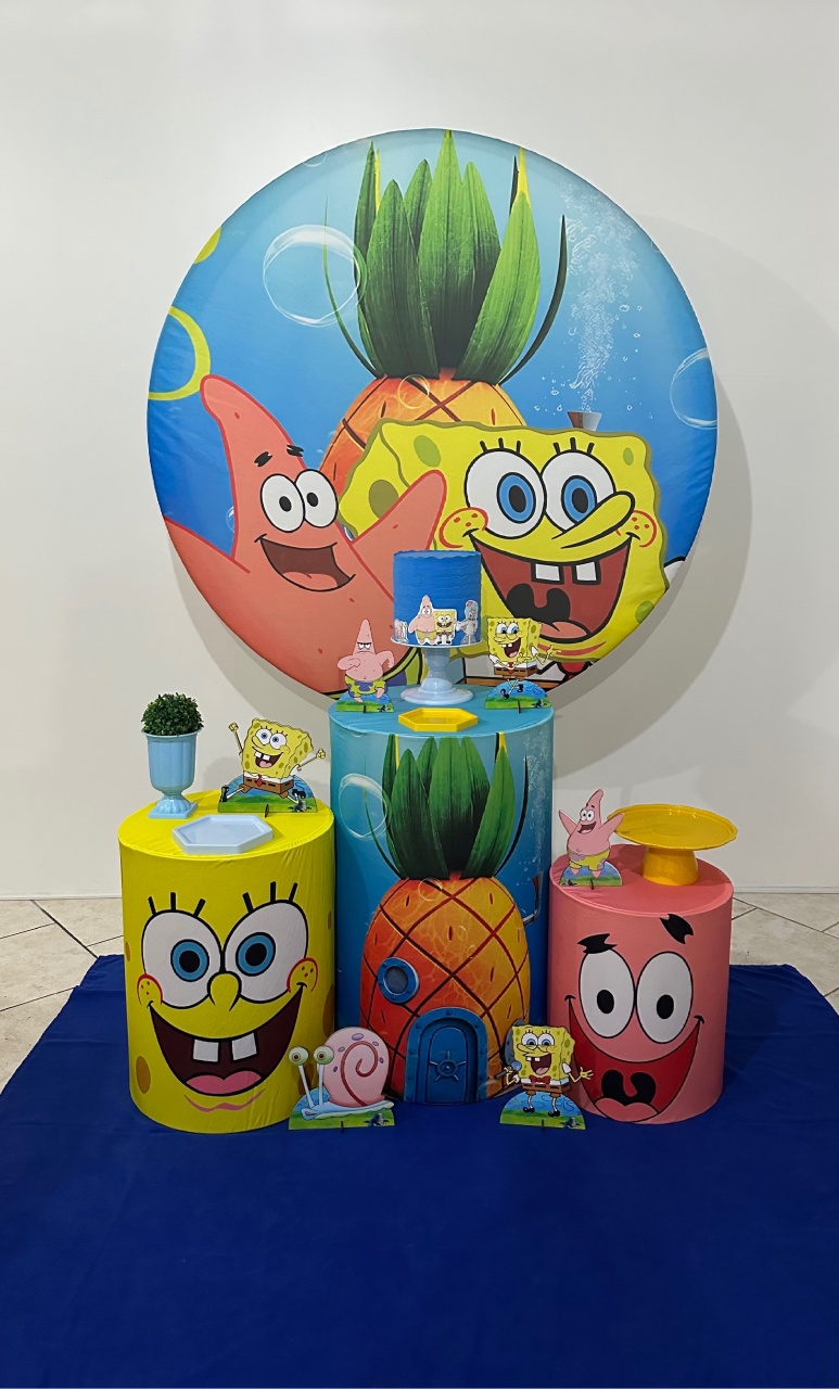 Kit 1 Bob Esponja Menino Capas Estampada - Michi Pegue e Monte