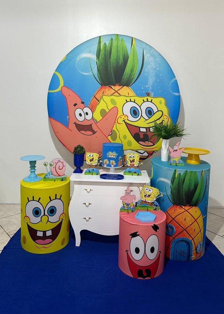 Kit 2 Bob Esponja Menino Capas Estampada  - Michi Pegue e Monte