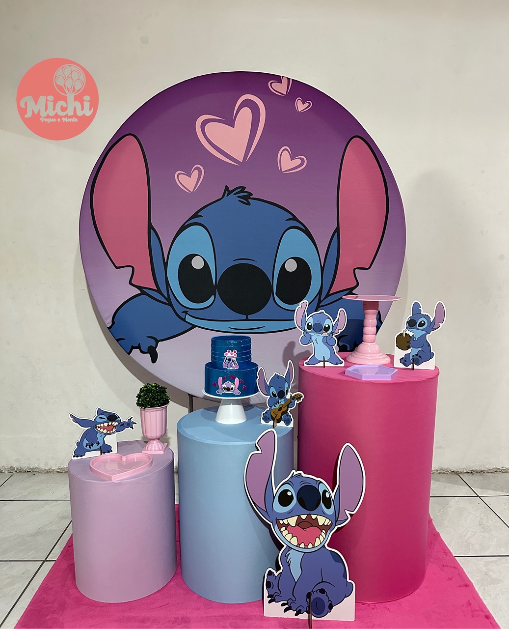 Kit 1 Stitch Coração  - Michi Pegue e Monte