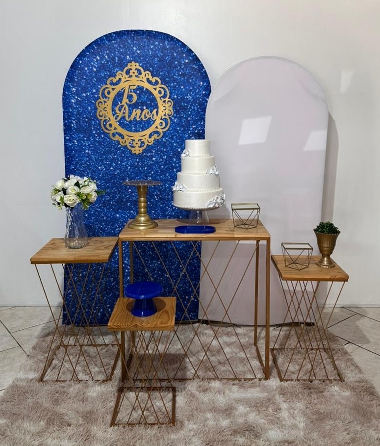 Kit 15 Gliter Azul E Prata Mesas Teia  - Michi Pegue e Monte