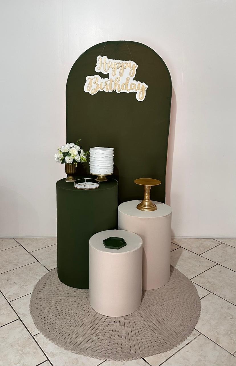 Kit Paínel Romano Verde E Nude - Michi Pegue e Monte