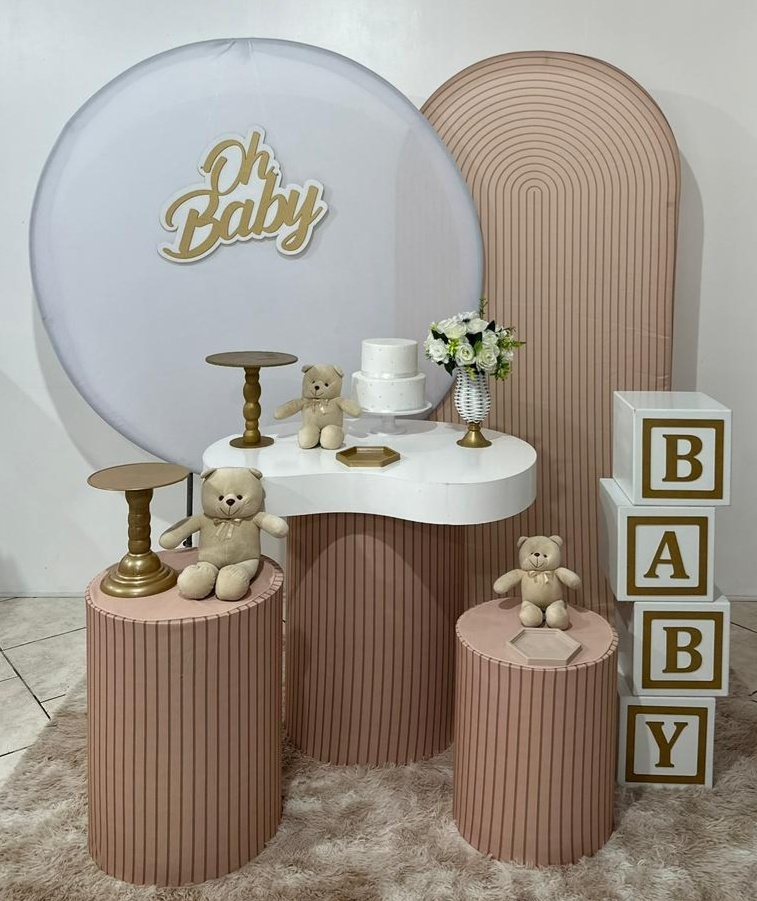 Kit 3 Oh Baby Ripado Bege Mesa Ôrganica - Michi Pegue e Monte