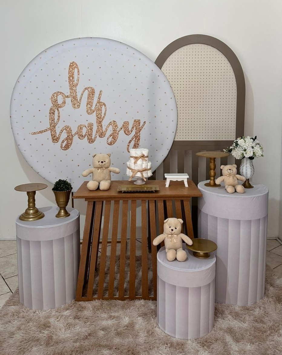 Kit 4 Oh Baby Branco Paínel Mdf  - Michi Pegue e Monte