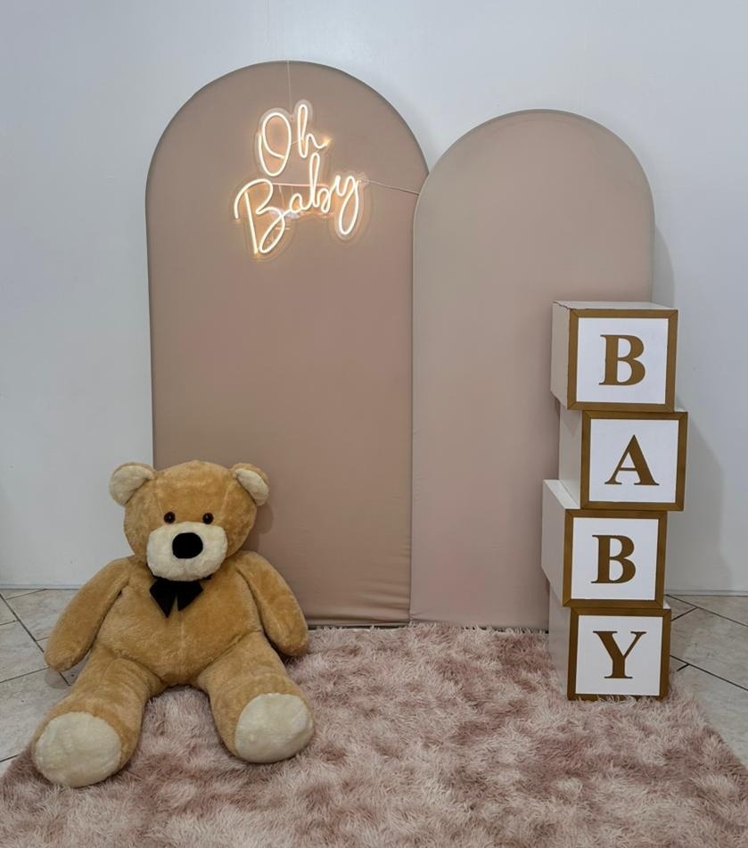 Cenário Chá Revelção Com Oh Baby Led - Michi Pegue e Monte