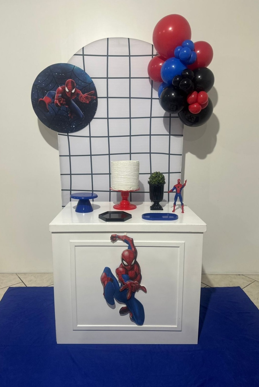 Kit Compacto Homem Aranha Com Arco de Balão  - Michi Pegue e Monte