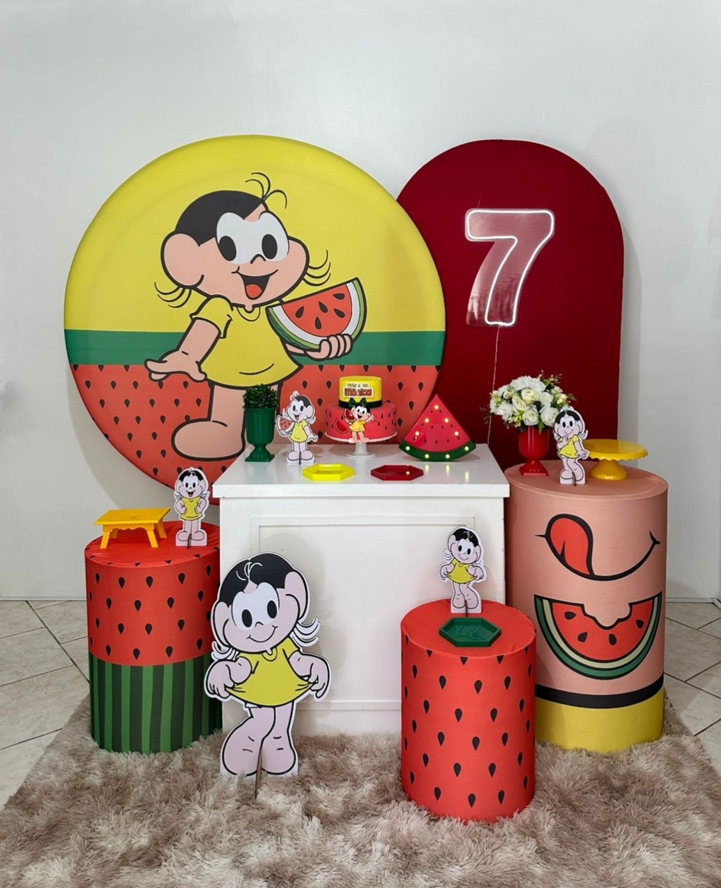 Kit 4 Magali Com Painel Lateral Vermelho - Michi Pegue e Monte