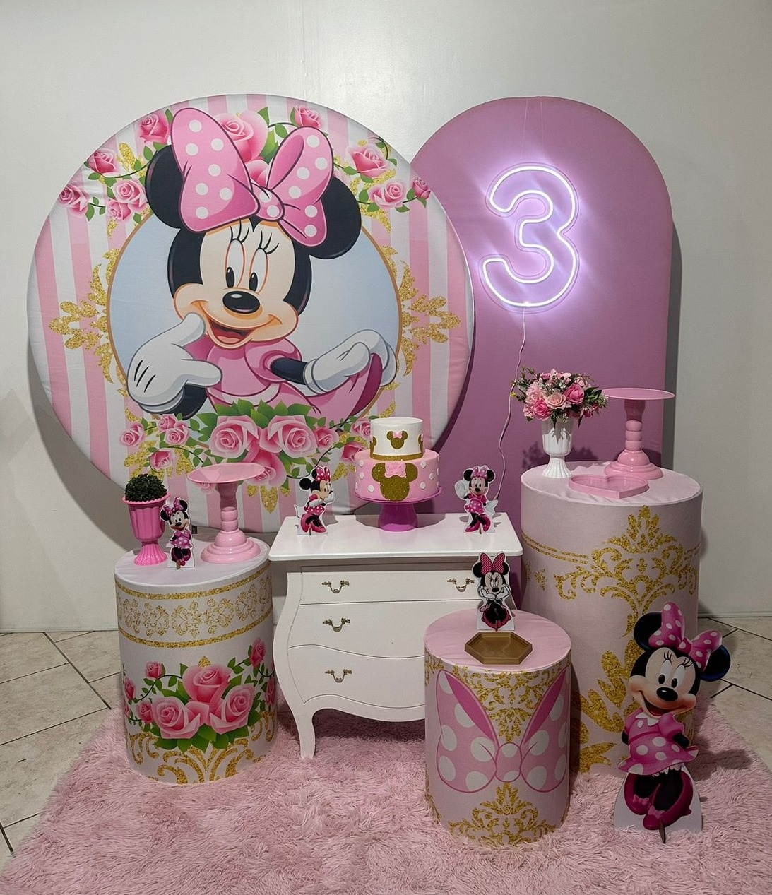 Kit 3 Minie Rosa   - Michi Pegue e Monte