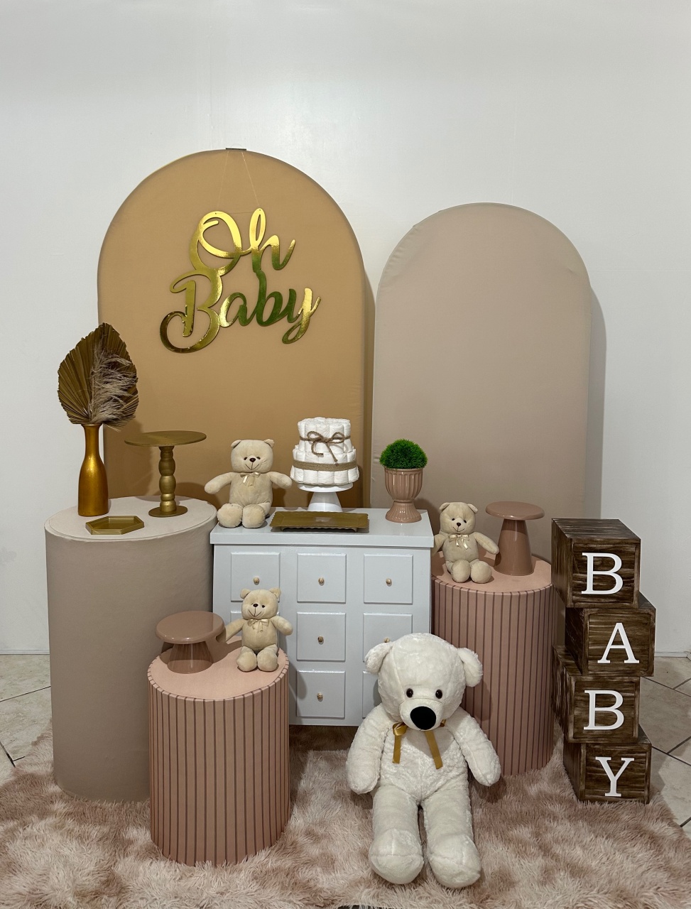 Kit Luxo Baby 2 Bege Com Cubos Baby  - Michi Pegue e Monte
