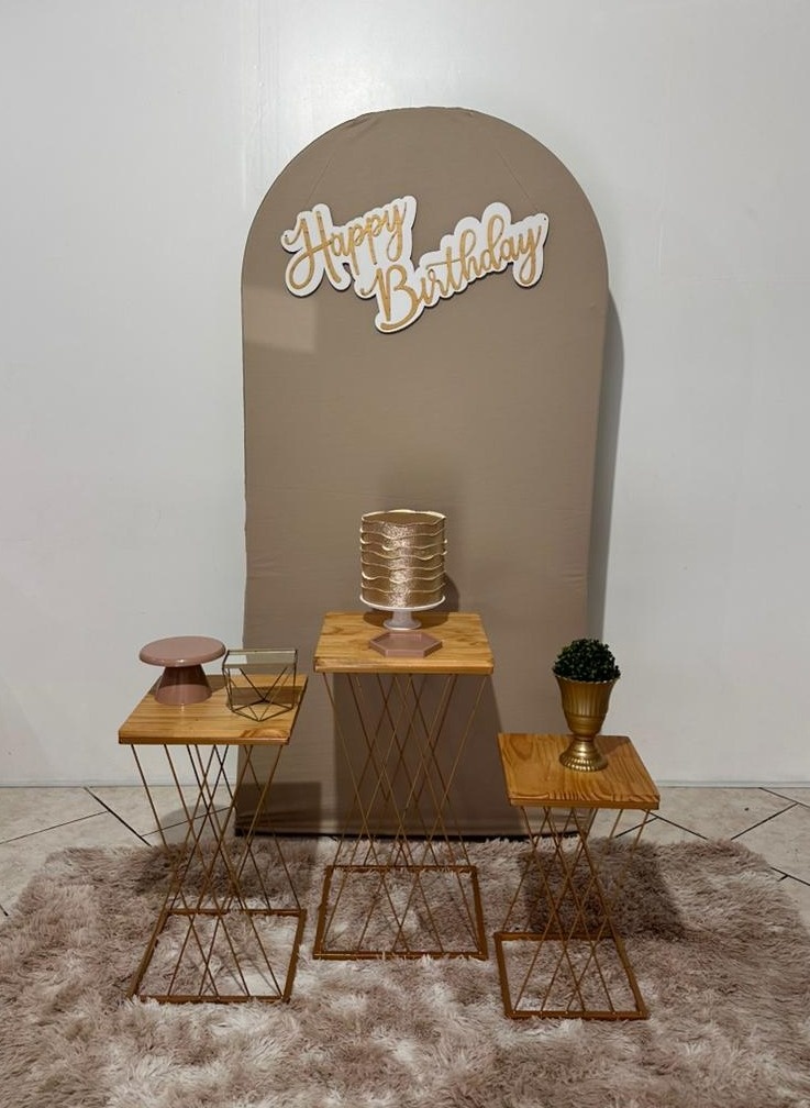 Kit Happy Birthday Bege - Michi Pegue e Monte