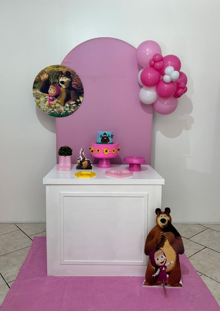 Kit Compacto Masha E O Urso Com Balão Incluso - Michi Pegue e Monte